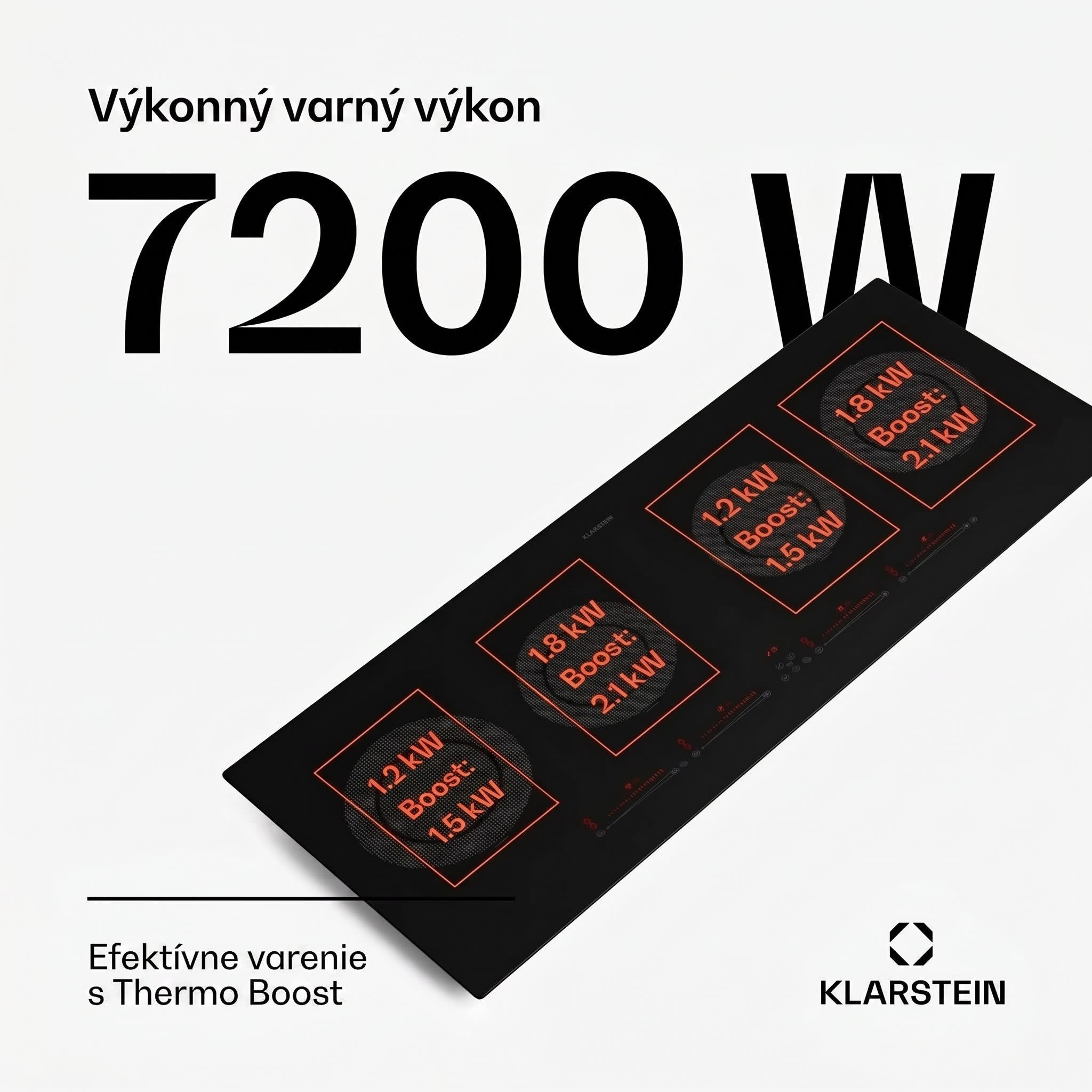 Klarstein Masterzone Slim Round, indukčná varná doska, max. 7200 W, vstavaná, 4 zóny – Obrázok 3
