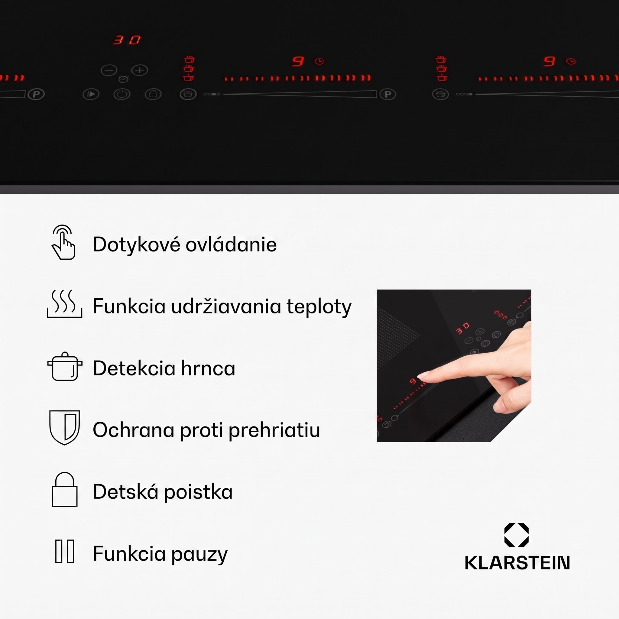 Klarstein Masterzone Slim Round, indukčná varná doska, max. 7200 W, vstavaná, 4 zóny – Obrázok 5