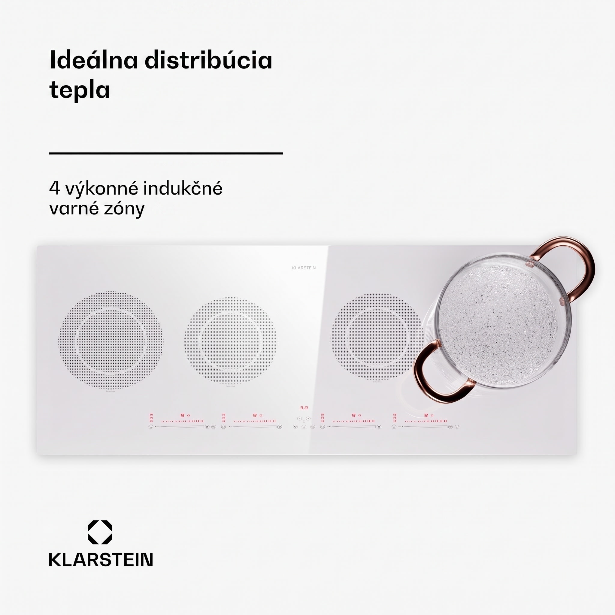 Klarstein Masterzone Slim Round, indukčná varná doska, max. 7200 W, vstavaná, 4 zóny – Obrázok 2