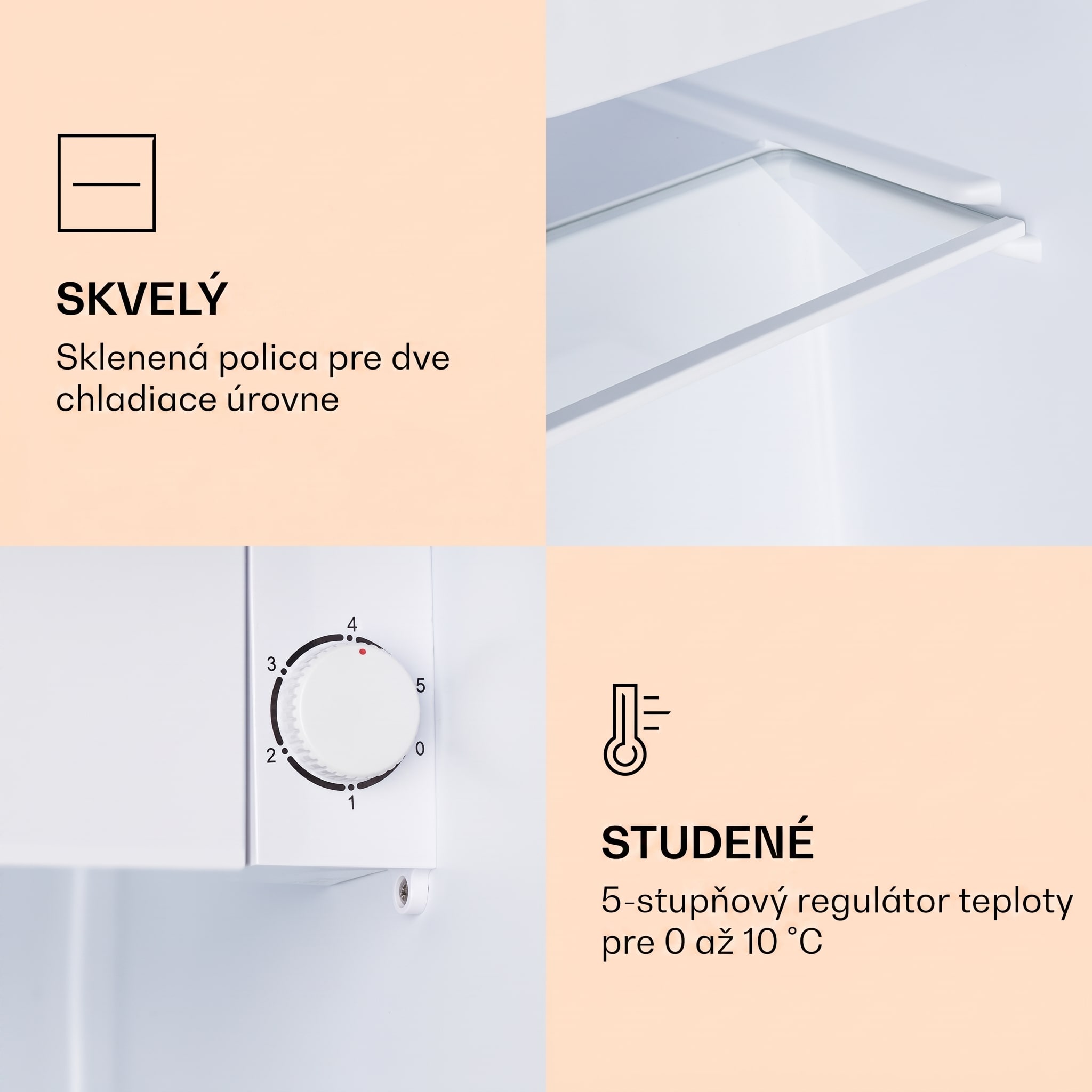 Klarstein CoolArt 45L, mini chladnička, EEK E, mraziaci priestor 1,5 l, dizajnové dvere – Obrázok 5