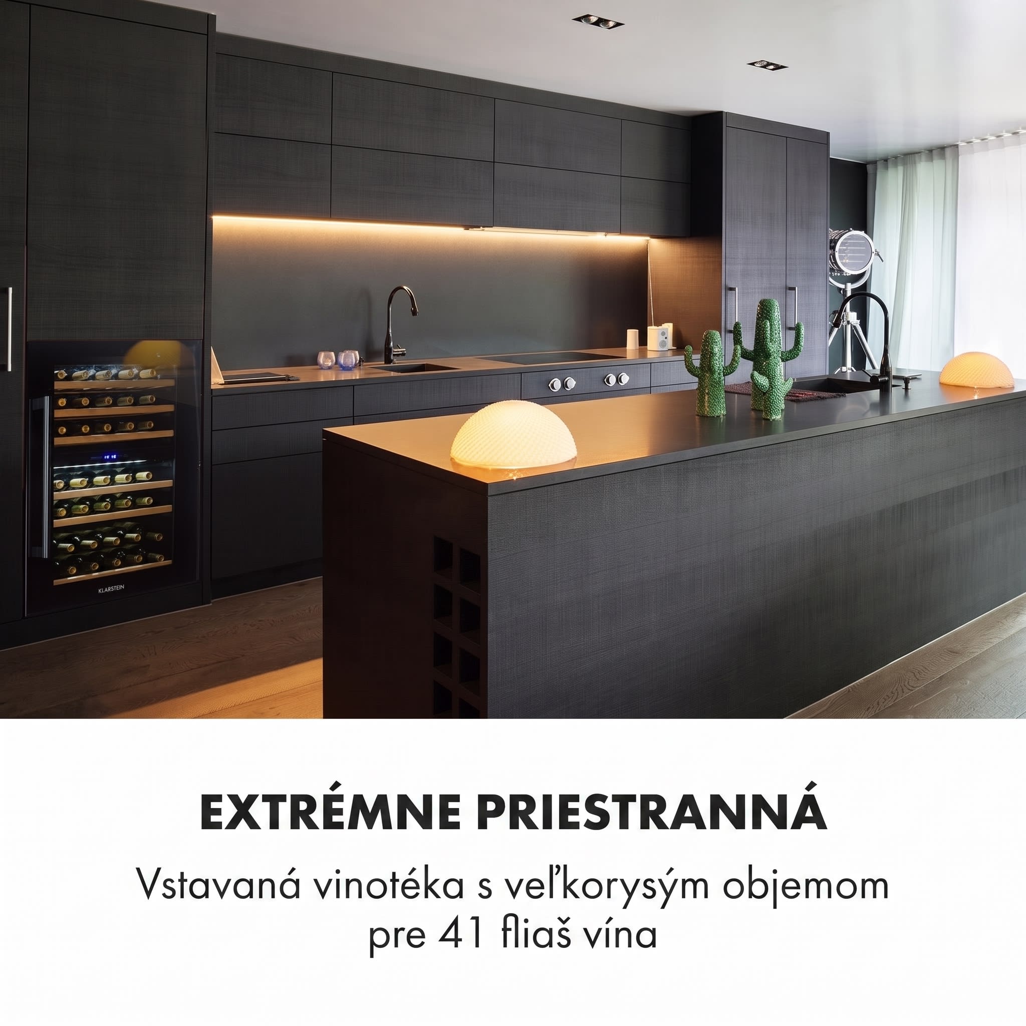 Klarstein Vinsider 41 vstavaná duo Onyx vinotéka 41 fliaš 2 zóny – Obrázok 2