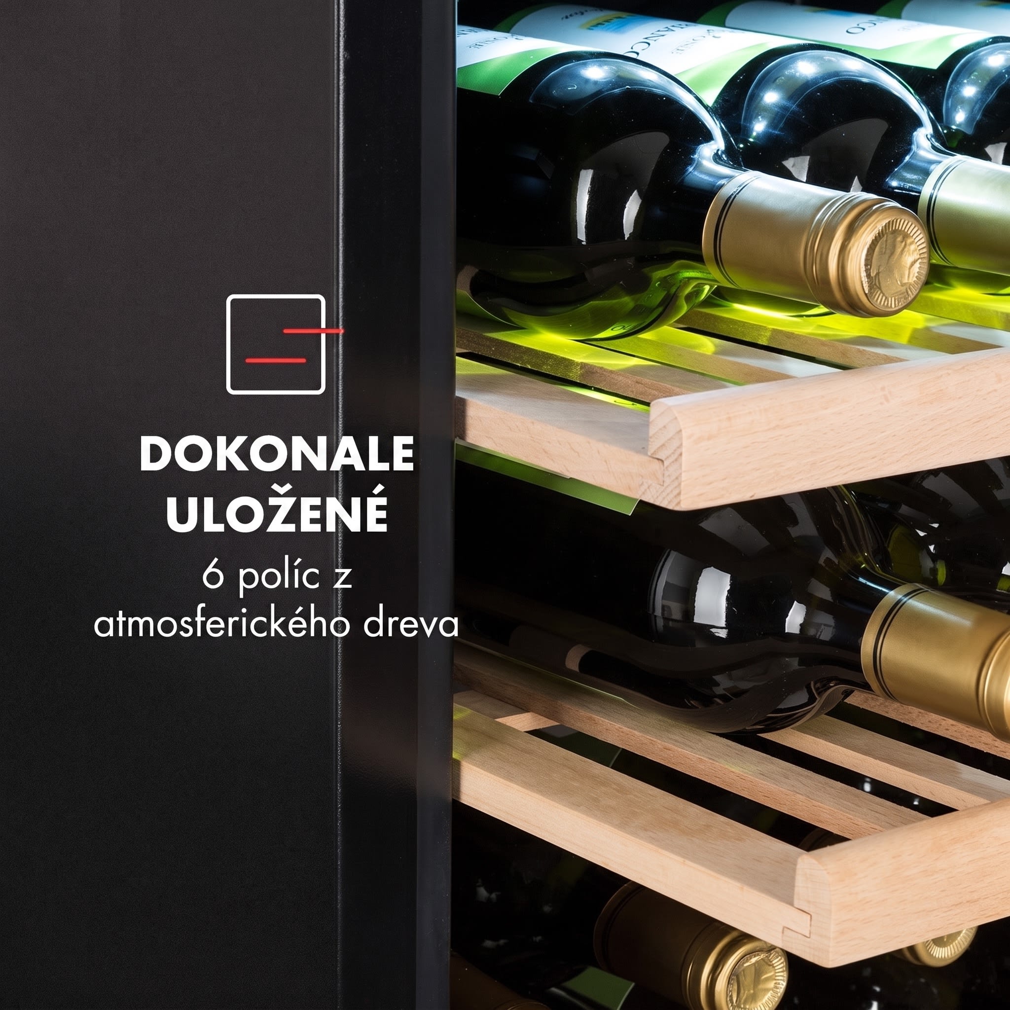 Klarstein Vinsider 41 vstavaná duo Onyx vinotéka 41 fliaš 2 zóny – Obrázok 4