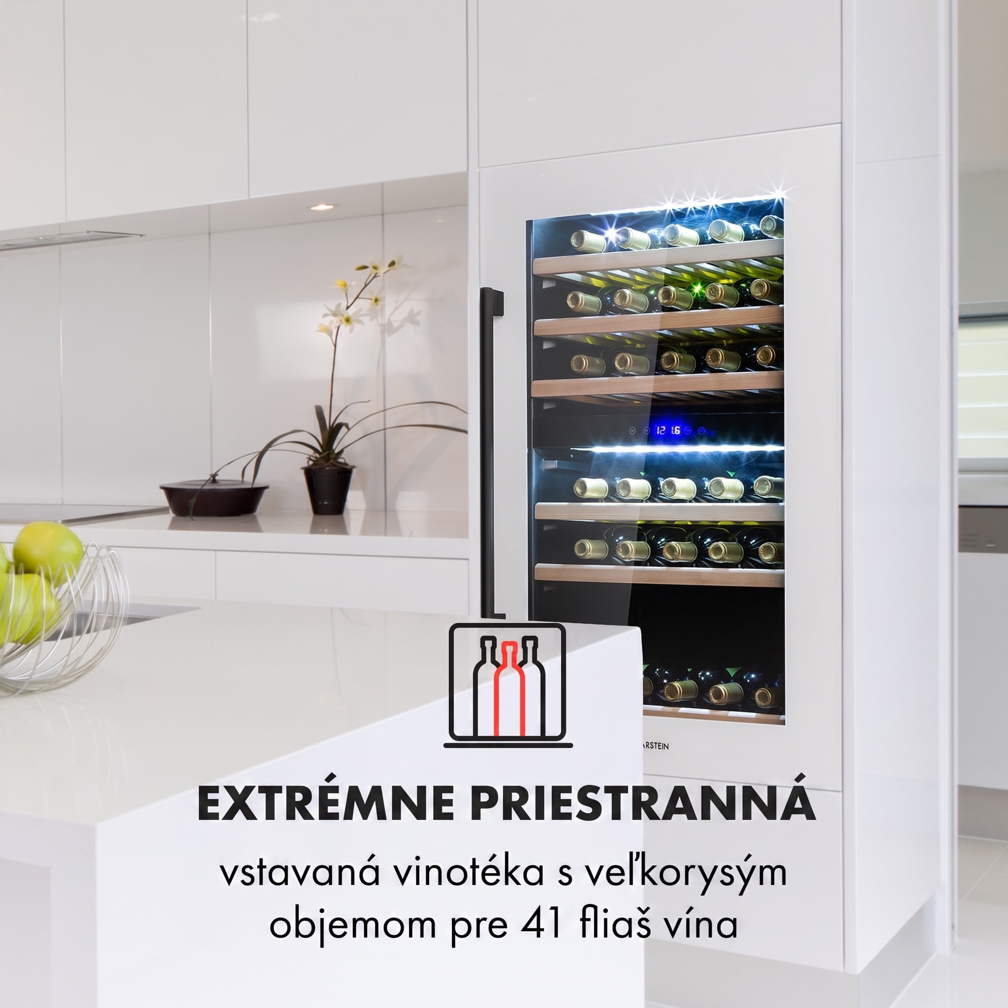 Klarstein Vinsider 41D Built-In Duo, vstavaná vinotéka, Quartz Edition – Obrázok 2