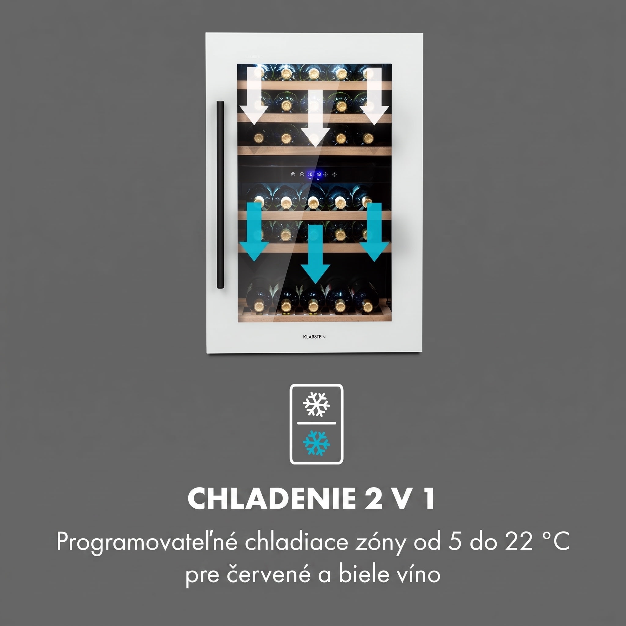 Klarstein Vinsider 41D Built-In Duo, vstavaná vinotéka, Quartz Edition – Obrázok 3