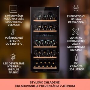 Klarstein Barossa 91 Duo, chladnička na víno, 204 l, 91 fl., 2 zóny