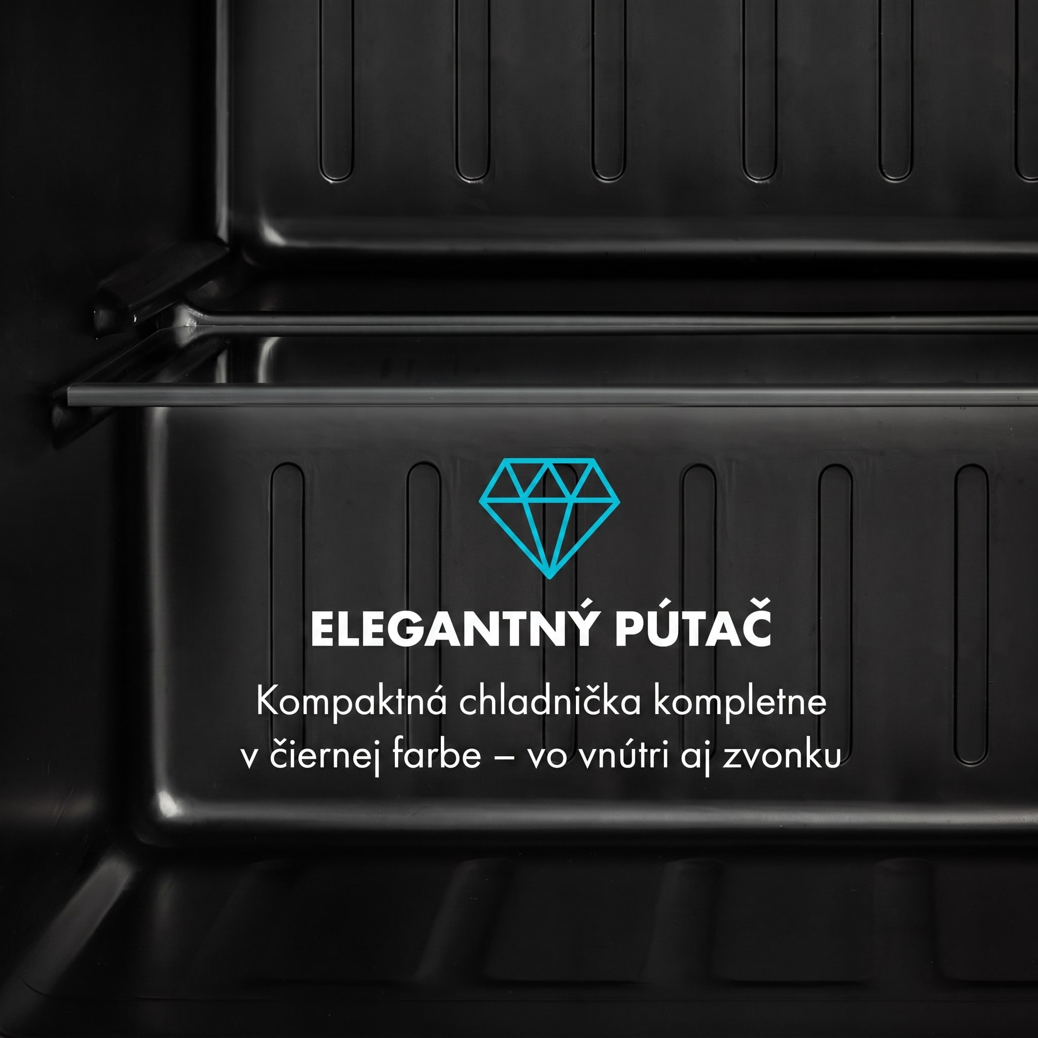 Klarstein Obsidian, chladnička, 46 l, priehradka na zeleninu – Obrázok 3