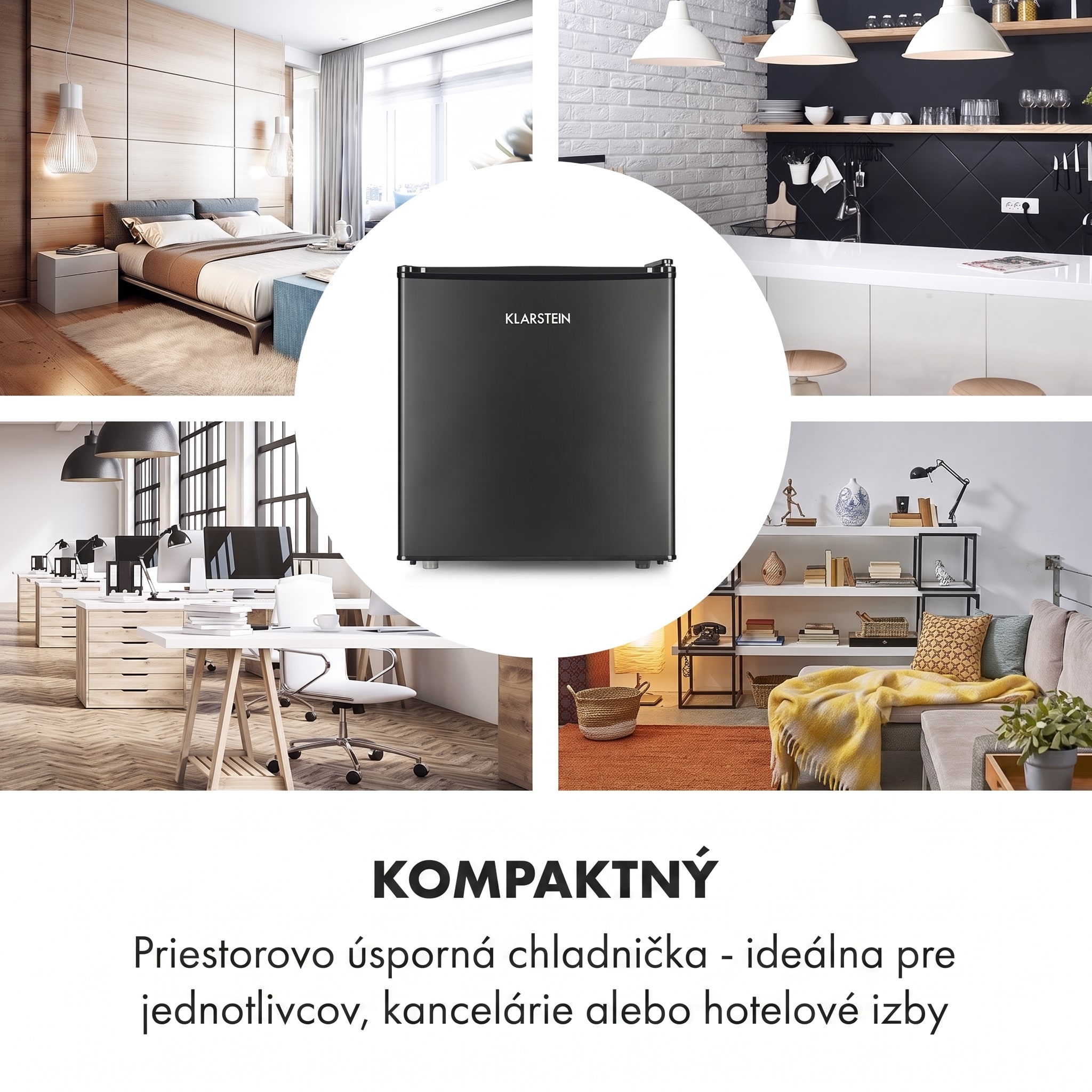 Klarstein Obsidian, chladnička, 46 l, priehradka na zeleninu – Obrázok 4