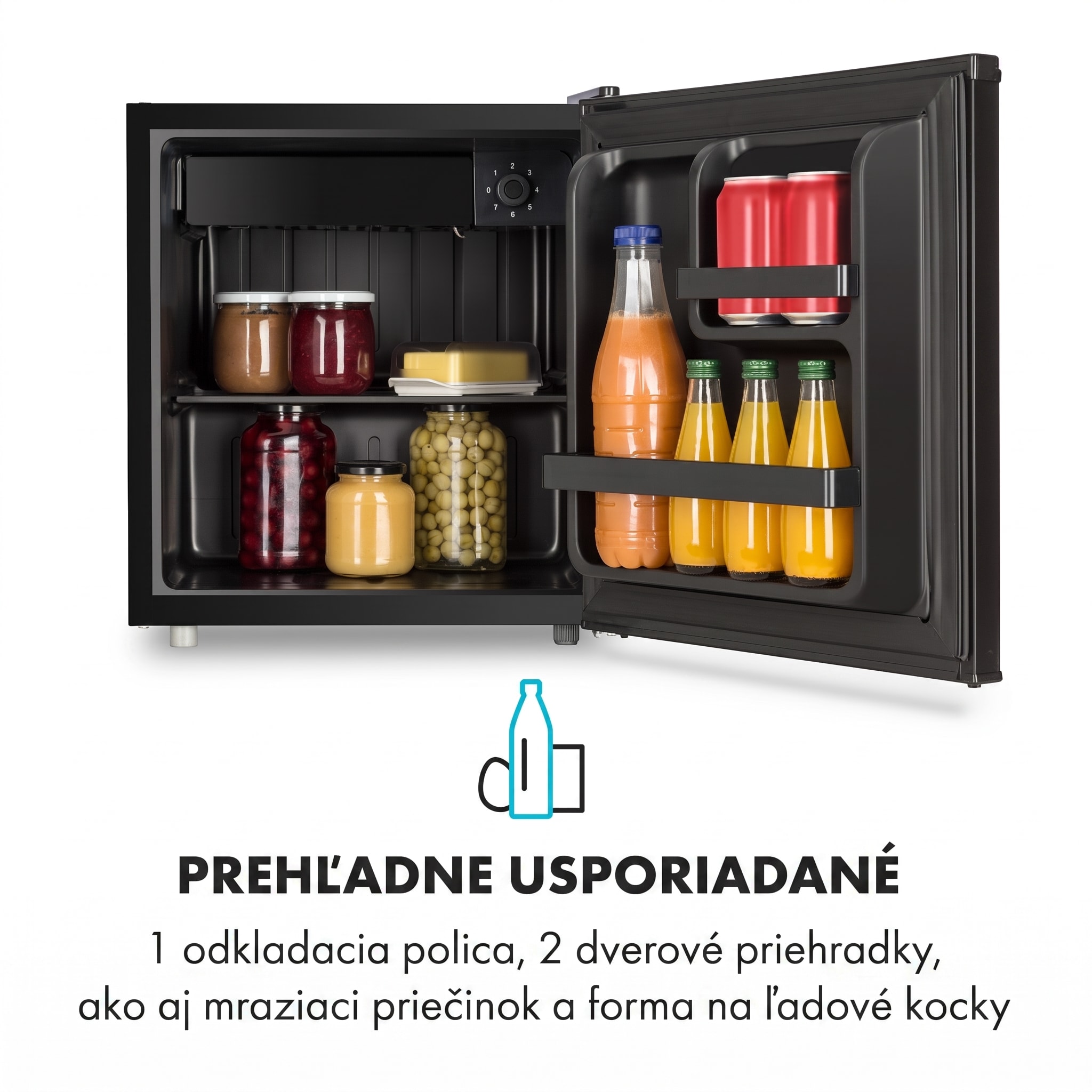 Klarstein Obsidian, chladnička, 46 l, priehradka na zeleninu – Obrázok 5
