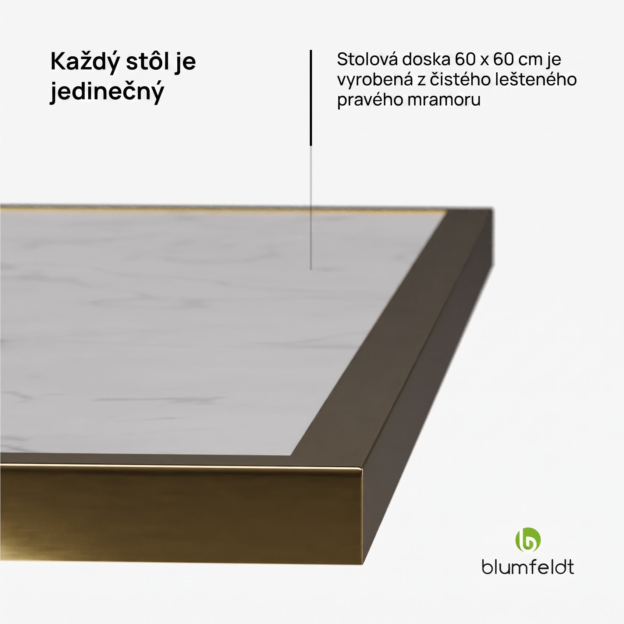 Blumfeldt Patras Lux, bistro stôl, mramorová stolová doska, 60 x 60 cm, podstavec z liatiny – Obrázok 3