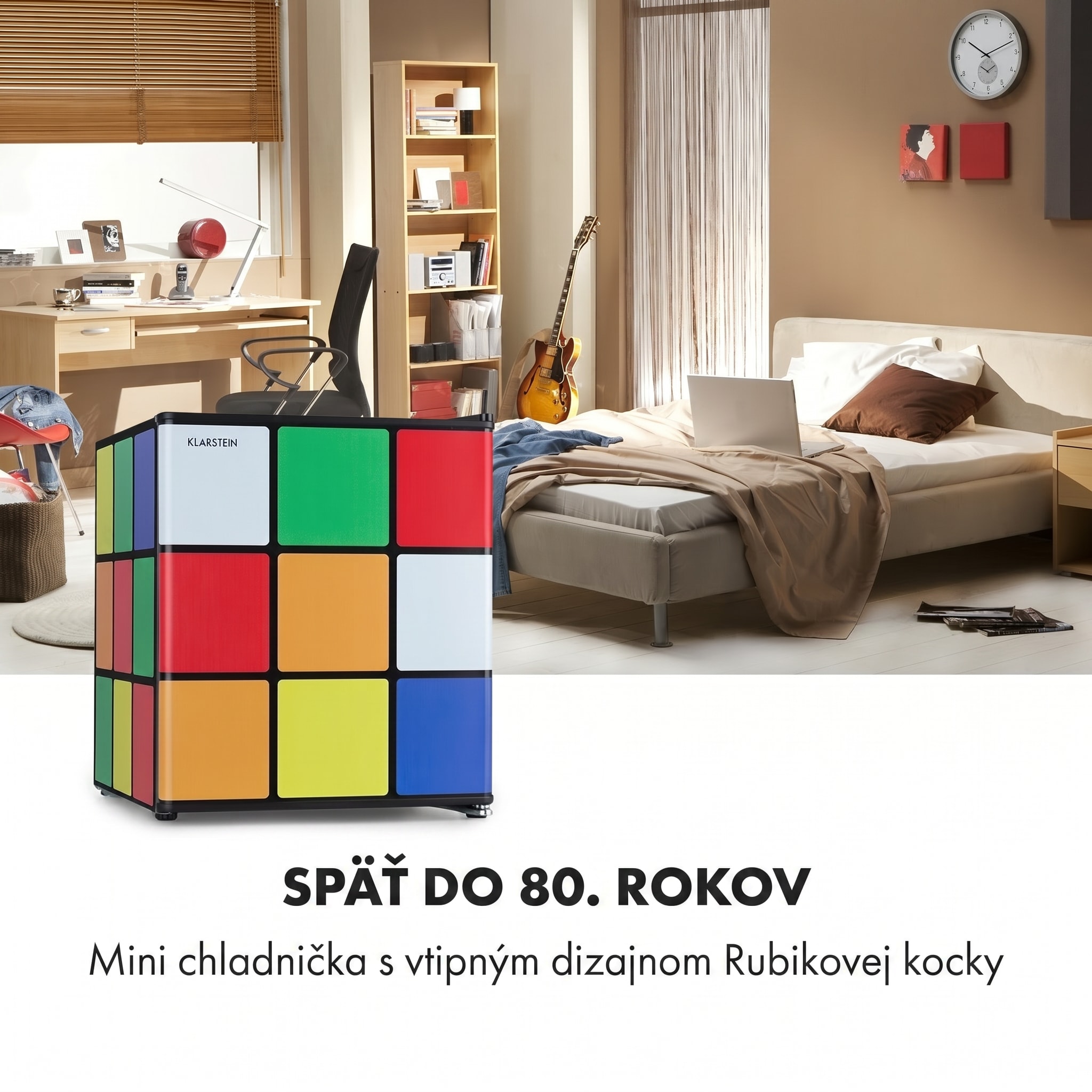 Klarstein Solve, chladnička, mini bar, 48 l, dizajn magickej kocky – Obrázok 2