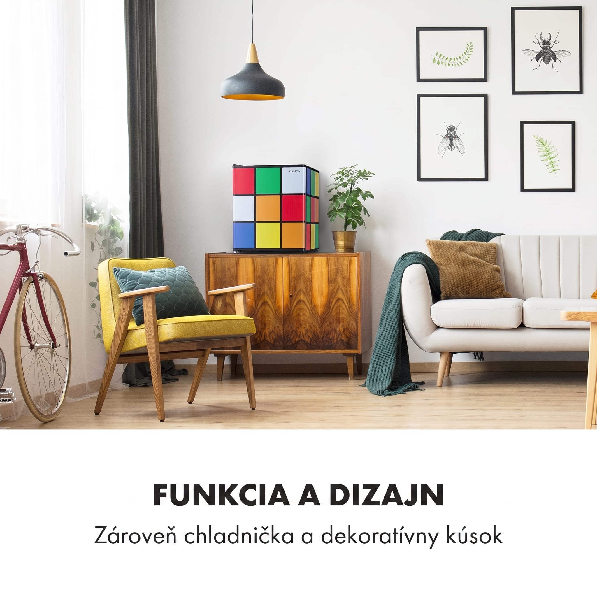 Klarstein Solve, chladnička, mini bar, 48 l, dizajn magickej kocky – Obrázok 5