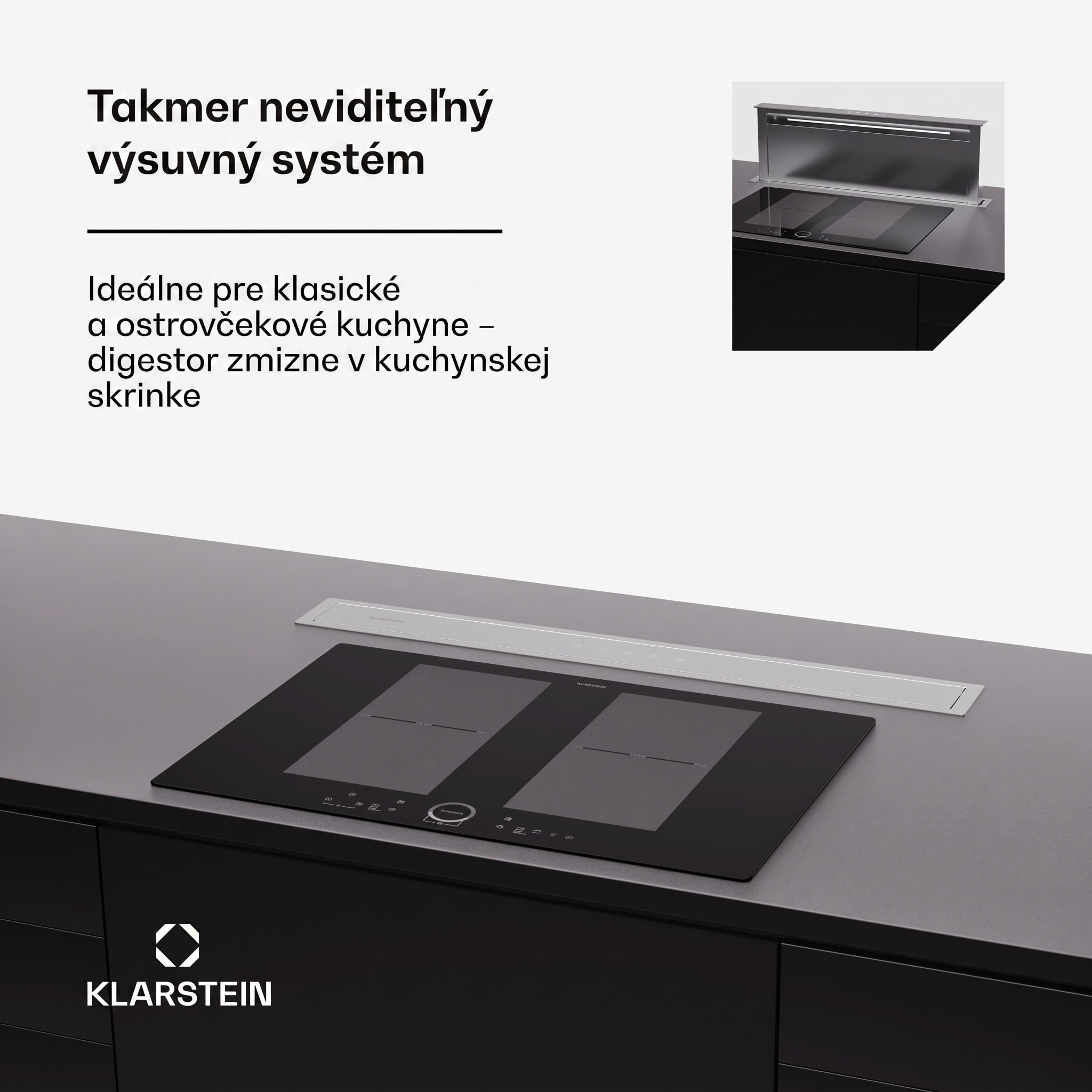 Klarstein Royal Flush Eco 90 digestor 90 cm 604 m³/h EEK A++ vrátane filtrov s aktívnym uhlím – Obrázok 4