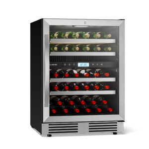 Klarstein VeroSteel vstavaná vinotéka | 2 chladiace zóny | 129 litrov | 43 fliaš | 60 cm