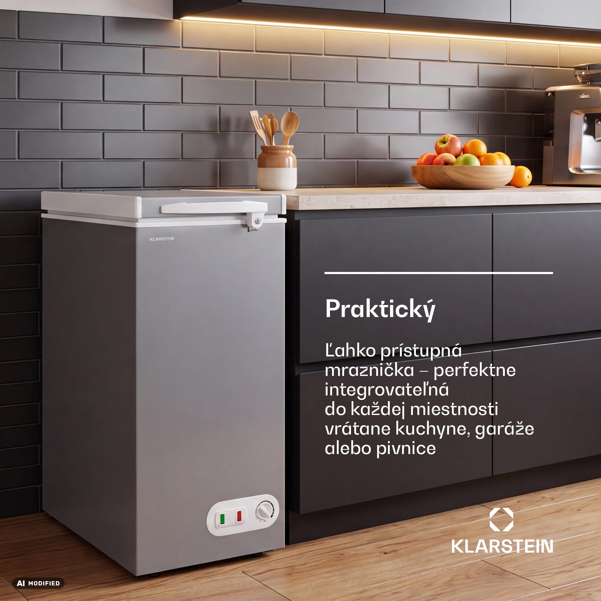 Klarstein Iceblokk mraznička | 51 l | 85 cm | -18 °C až -22 °C | 4 hviezdičky | Strieborná – Obrázok 2