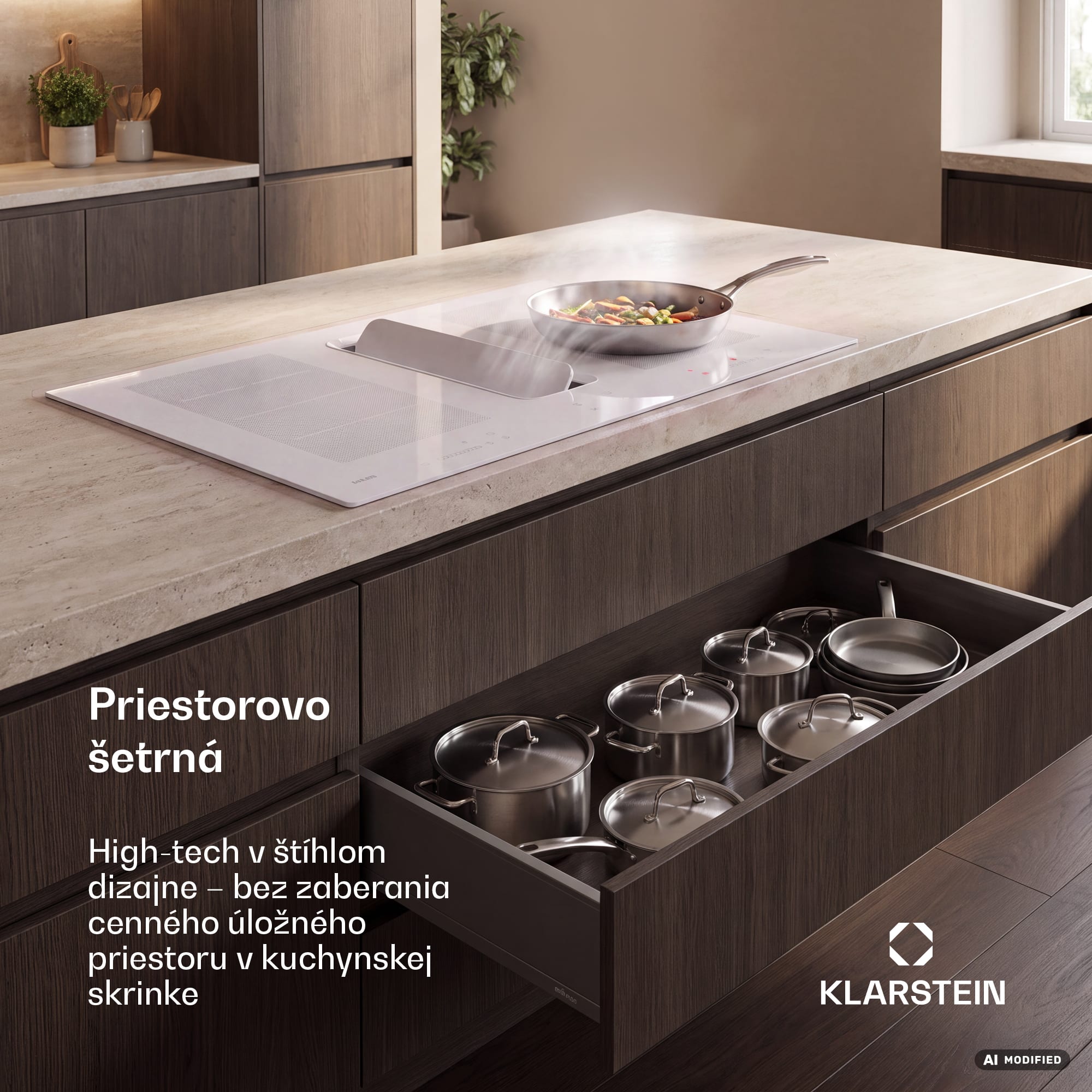 Klarstein ChefFusion indukčná varná doska s digestorom | 4 varné zóny | 7200 W | 504,3 m³/h | 90 cm – Obrázok 5