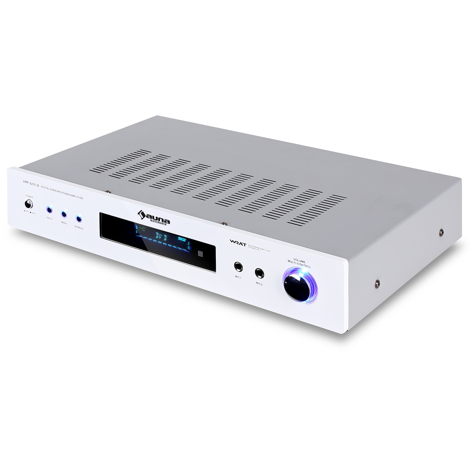 Priestorový zosilňovač Auna AMP-9200, biely dizajn, 600 W – Obrázok 2