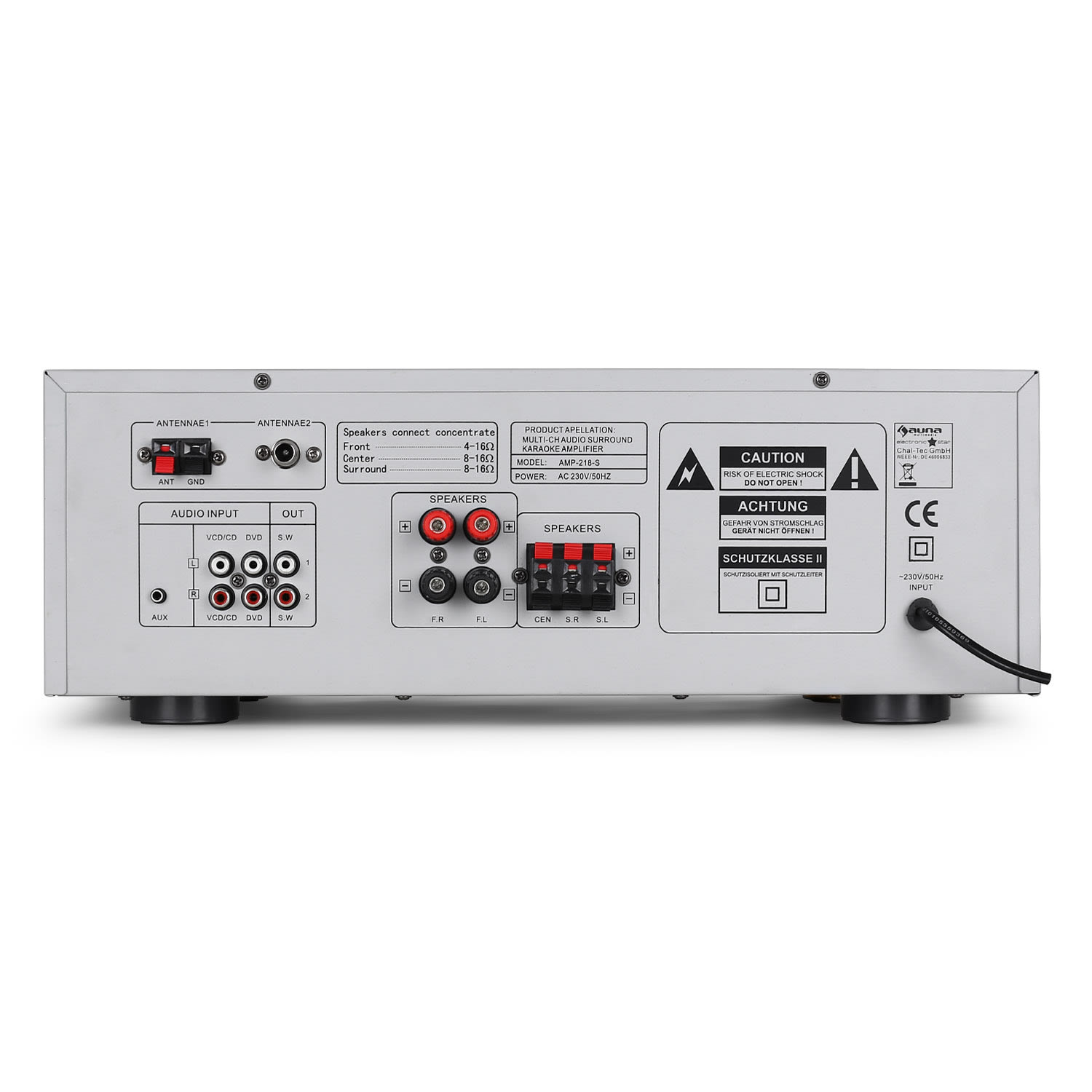 Auna AMP-218-S-V2, 5.1- priestorový receiver, HiFi zosilňovač, 600 W – Obrázok 4