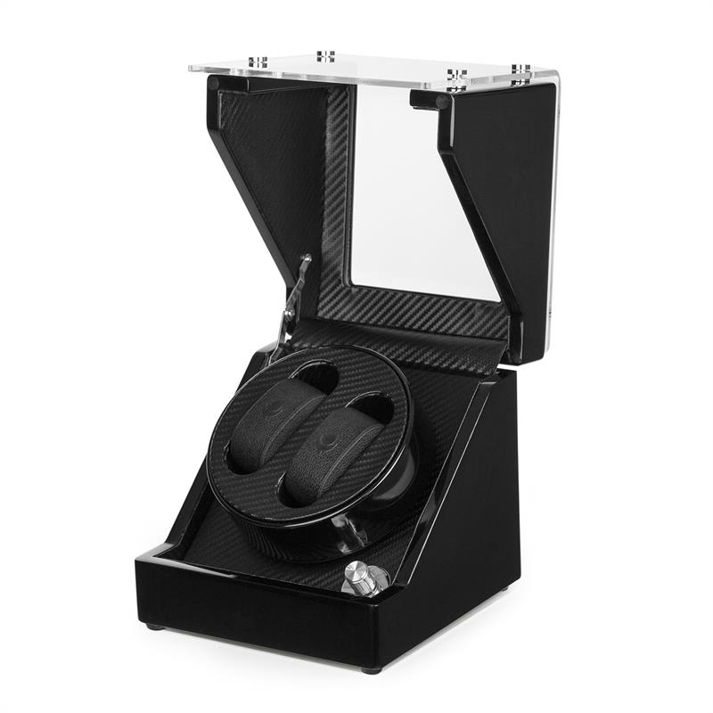 Klarstein CA1PM, naťahovač na hodinky, 2 hodiniek, karbónový vzhľad – Obrázok 5