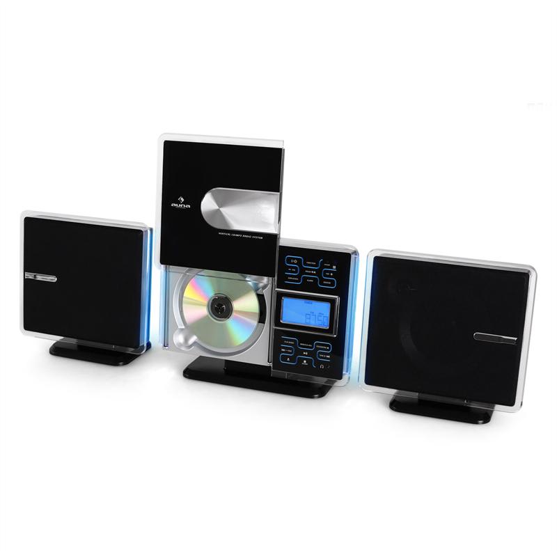 Auna VCP-191, USB stereo systém, MP3, CD, SD, AUX, FM, dotykový ovládací panel, čierny/strieborný – Obrázok 4