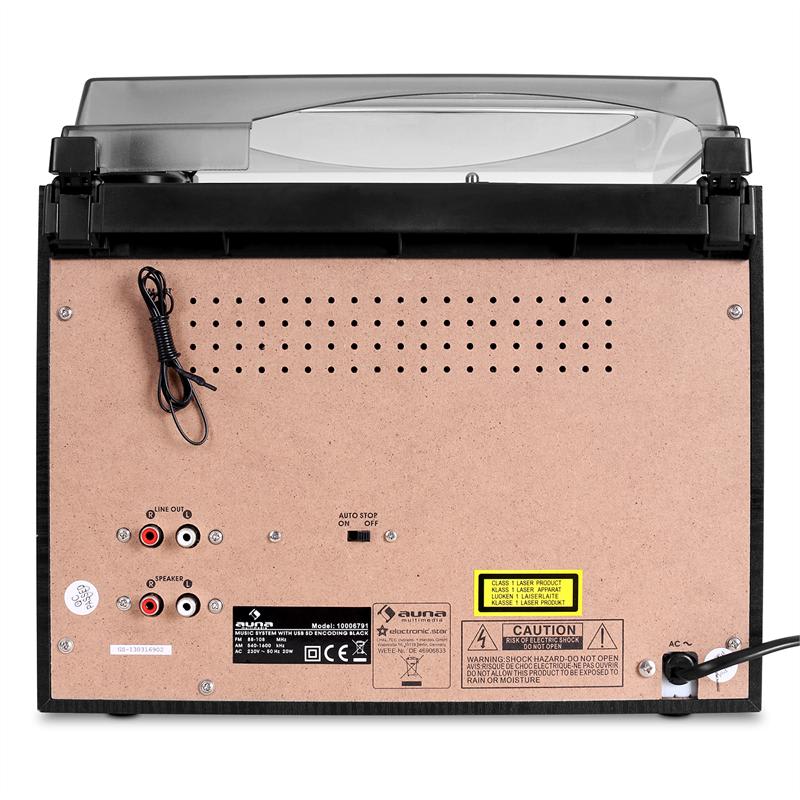 Stereo zariadenie Auna 388-BT, gramofón, magnetofón – Obrázok 4
