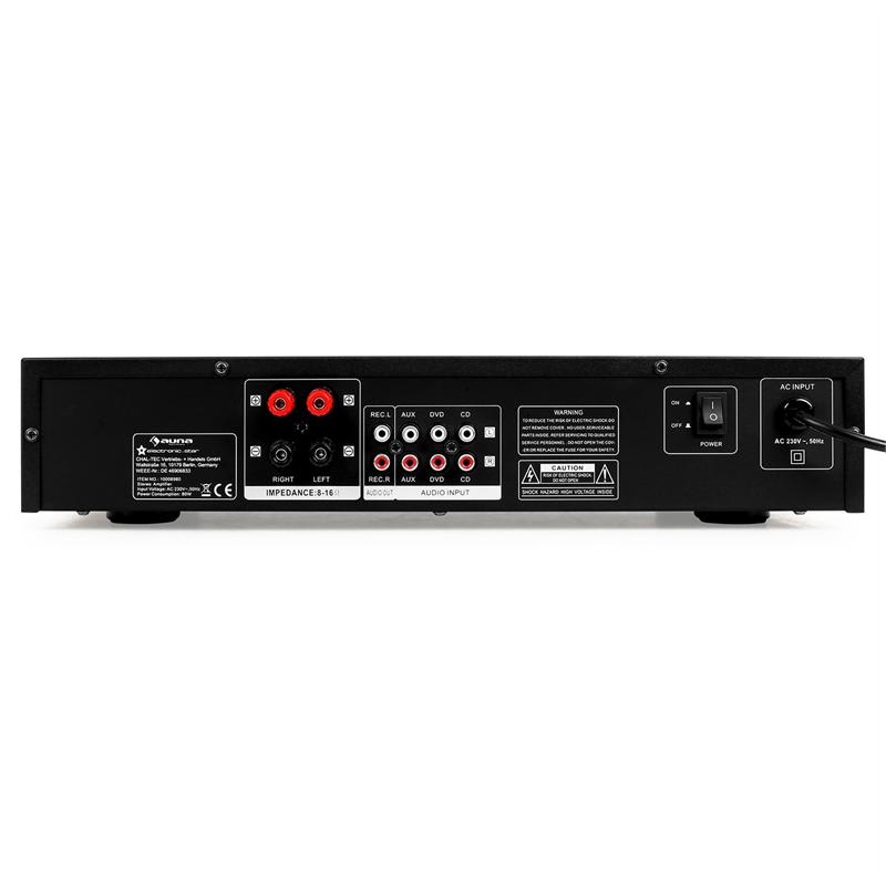 Auna AV2- CD508, Hi-fi zosilňovač, ušľachtilá oceľ – Obrázok 3