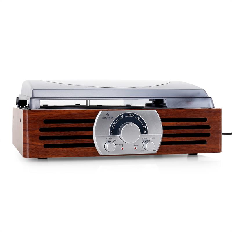 Auna TT-83N, gramofón, FM, drevo – Obrázok 2