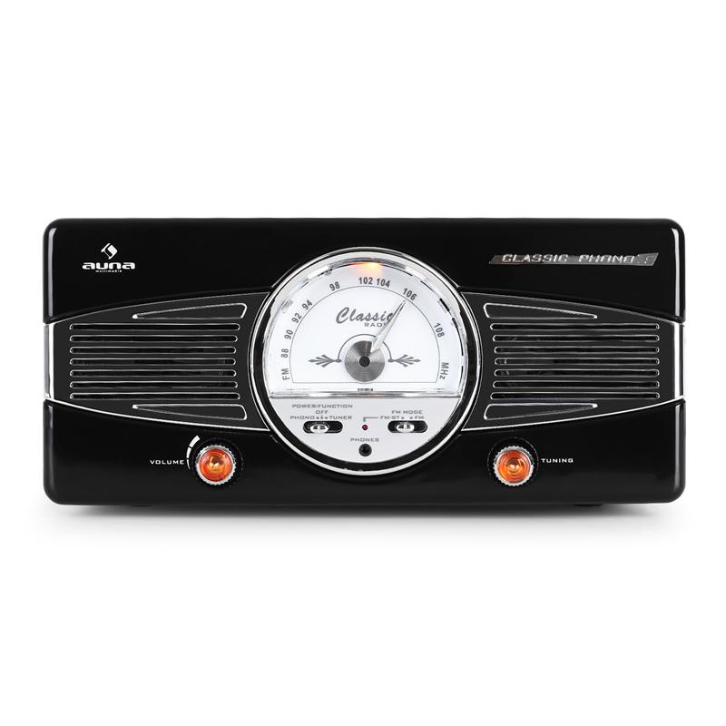 Auna MG-TT-82B gramofón, FM, 50. roky, retro, čierny – Obrázok 2