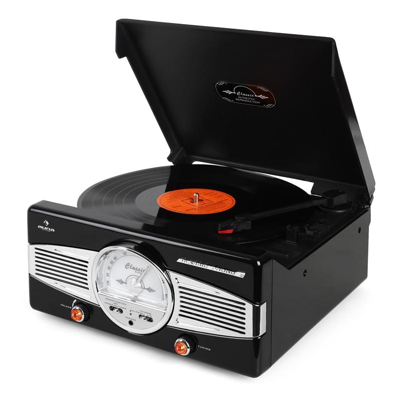 Auna MG-TT-82B gramofón, FM, 50. roky, retro, čierny – Obrázok 4