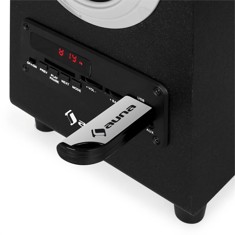 Auna Beachboy 2.1 reproduktor, strieborný, USB, SD – Obrázok 5