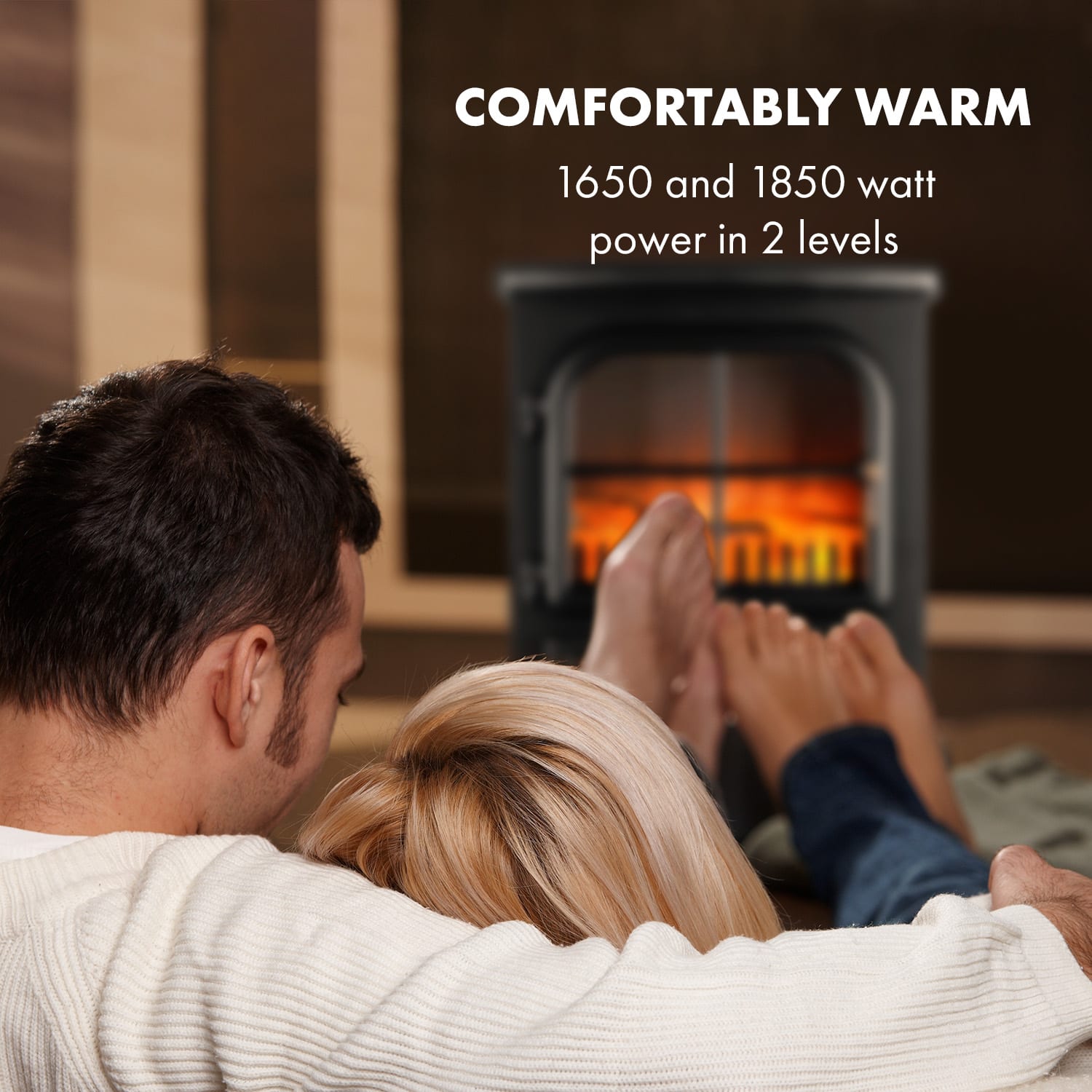 Klarstein St. Moritz, elektrický krb, 1650W/1850W, ilúzia plameňov, bez dymu, čierny – Obrázok 3