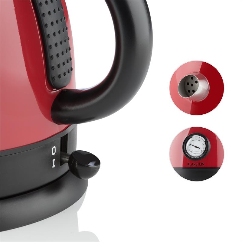Klarstein TK7-Aquavita-Red, 2200 W , rýchovarná kanvica, červená – Obrázok 3