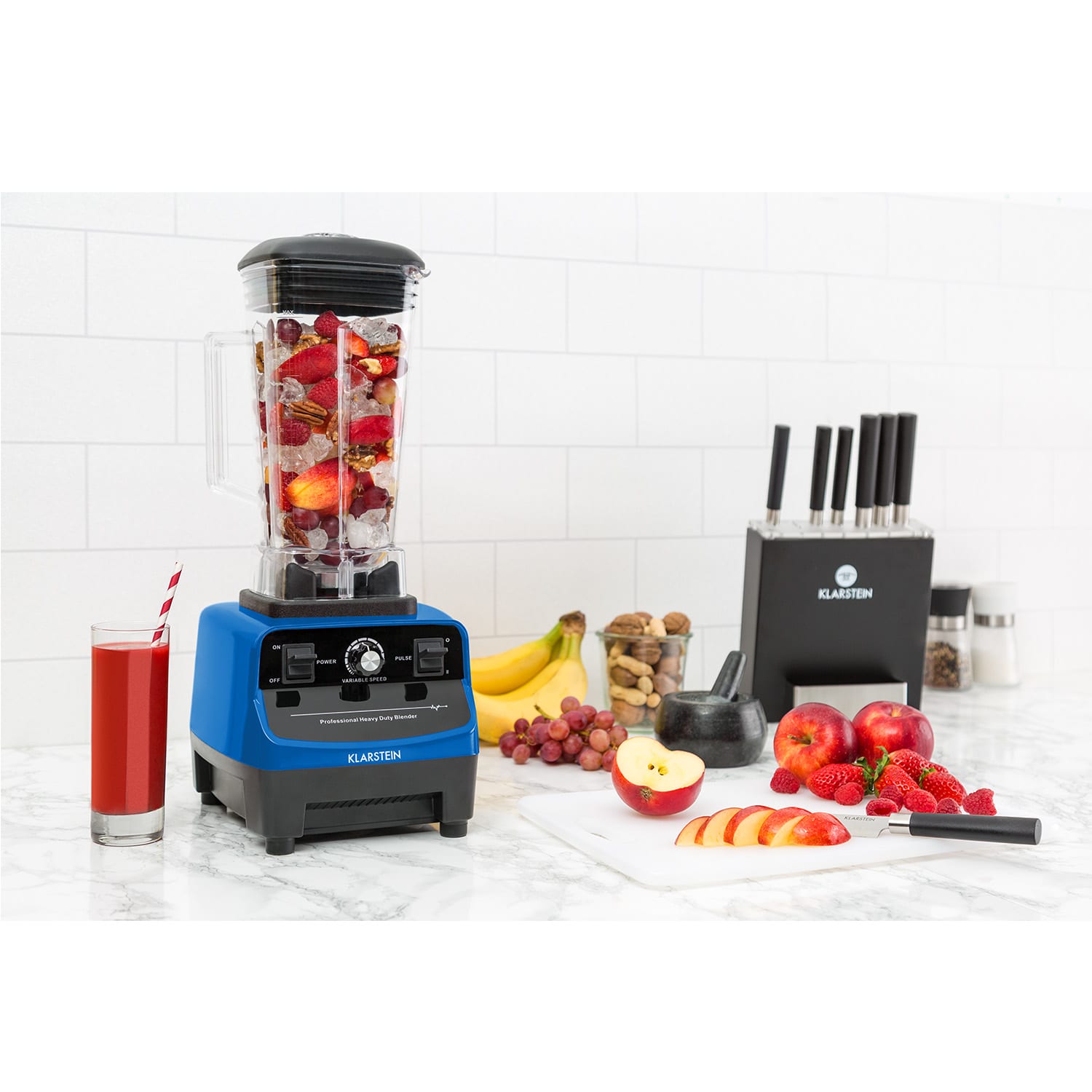Klarstein IB-Herakles-3G-JTC-B, 1500 W, mixér, 2 l, modrý – Obrázok 2