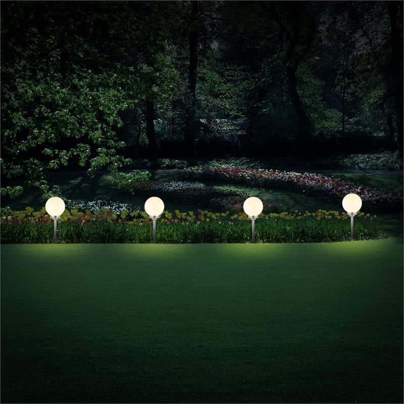 OneConcept LED-Flower 30, záhradné svietidlo, solárna lampa, Ø 30 cm, 4 LED diódy, IP44, teplá biela – Obrázok 3