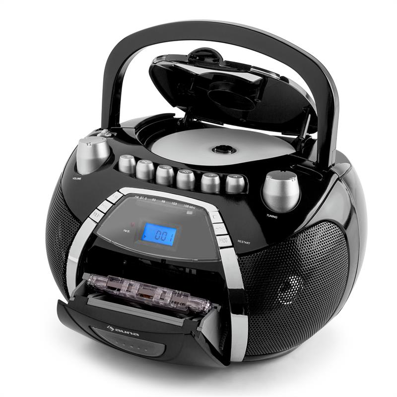 Auna Beeboy, rádio rekordér, CD, MP3, USB, čierny – Obrázok 4