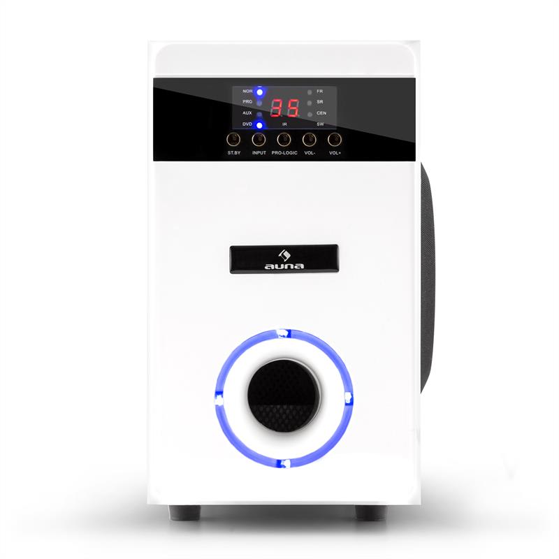Auna 5.1-JW, 95W RMS, multimediálny surround reproduktorový systém, AUX aktívne reproduktory – Obrázok 4