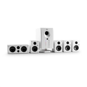 Auna Areal 525, 125W RMS, aktívny 5.1-kanálový reproduktorový systém, AUX biely
