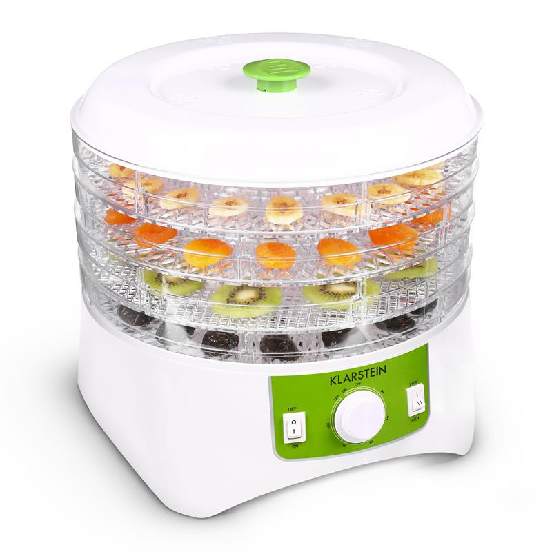 Klarstein TK35-Appleberry, 400 W, sušička, dehydrátor, 4 poschodia, bielo-zelená – Obrázok 2