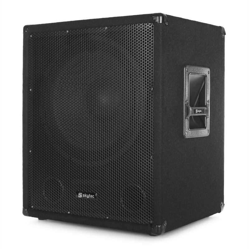 Skytec SMWBA15, aktívny PA subwoofer, bi-amp, AUX, MIC – Obrázok 5