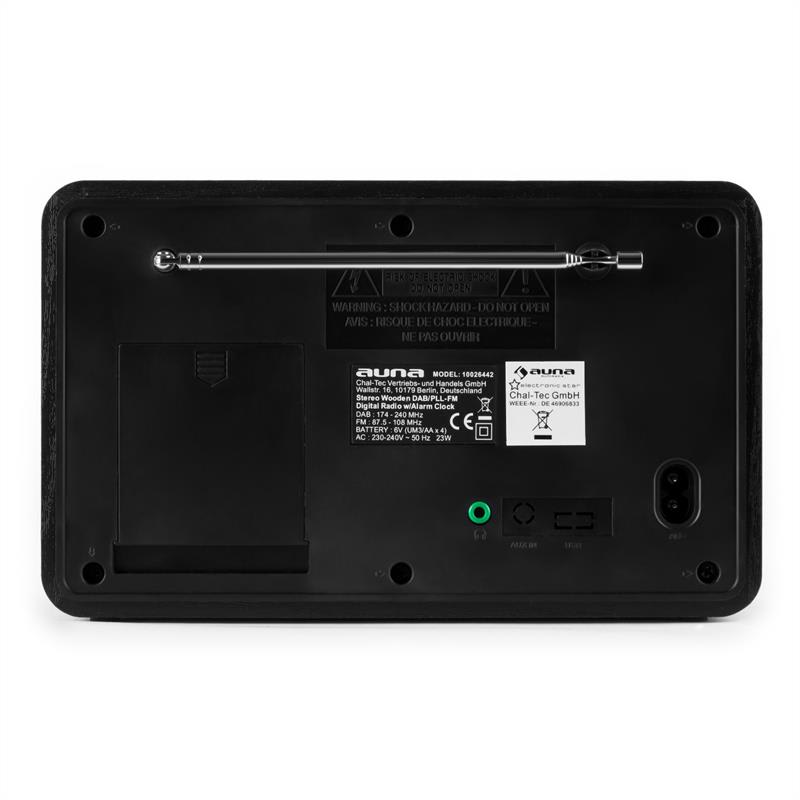 Auna Digidab, retro DAB/DAB+ digitálne rádio, prenosné, FM/AM, PPL, budík – Obrázok 4