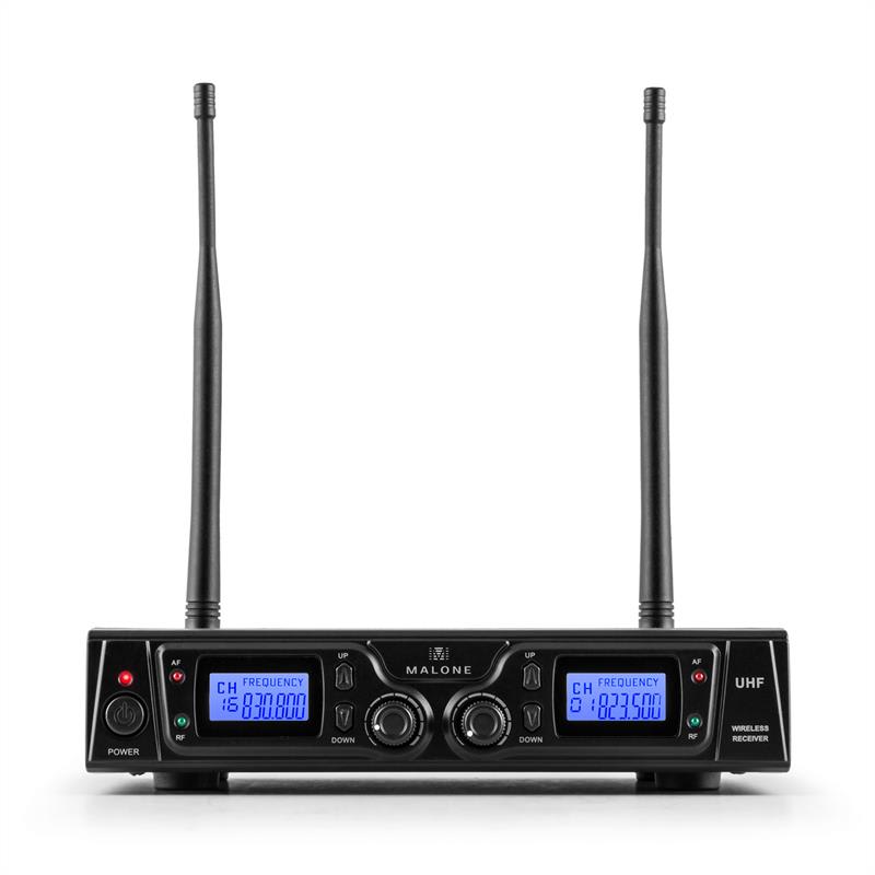 Malone Duett Pro V2, 2-kanálový UHF bezdrôtový mikrofónový set, dosah 50 m – Obrázok 2