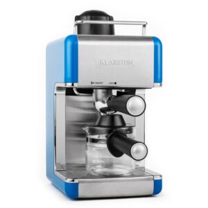 Klarstein oneConcept Sagrada Azzuro, 800 W, 3,5 bar, 4 šálky, stroj na espresso, nerezová oceľ