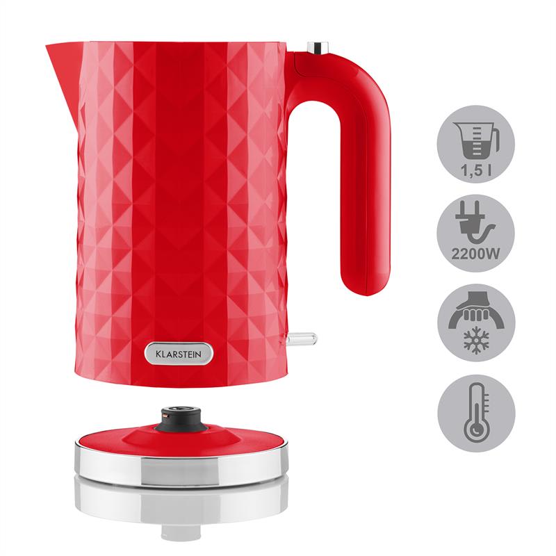 Klarstein Granada Rossa, 2200 W, 1,7 l, rýchlovarná kanvica, červená – Obrázok 4