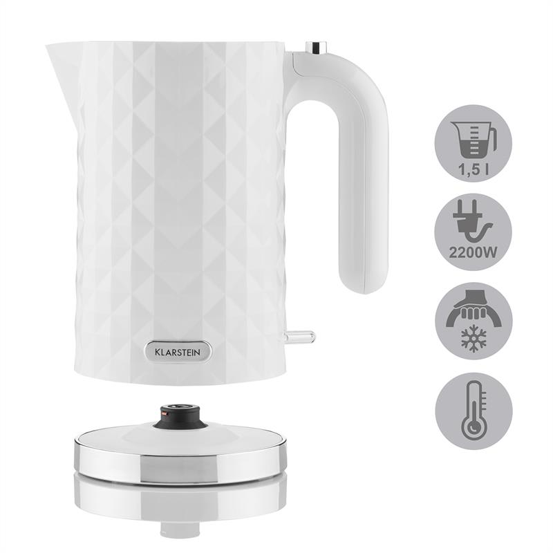 Klarstein Granada Bianca, 2200 W, 1,7 l, rýchlovarná kanvica – Obrázok 3