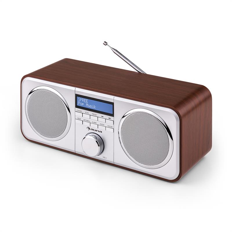 Auna Georgia DAB-rádio, DAB+, FM, predvoľby staníc, budík, AUX, čerešňa – Obrázok 5