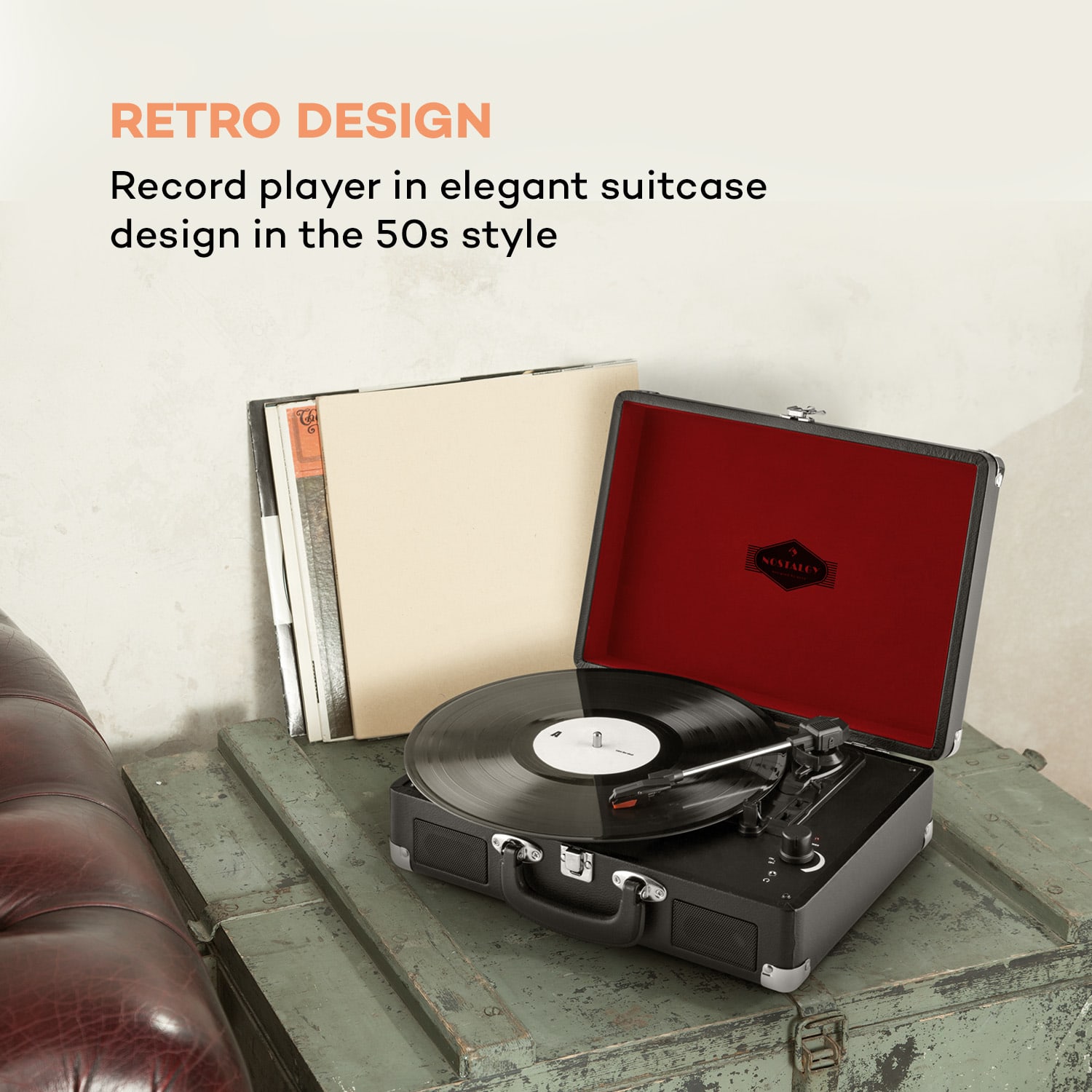 Auna Peggy Sue, retro gramofón, LP, USB, čierny – Obrázok 2
