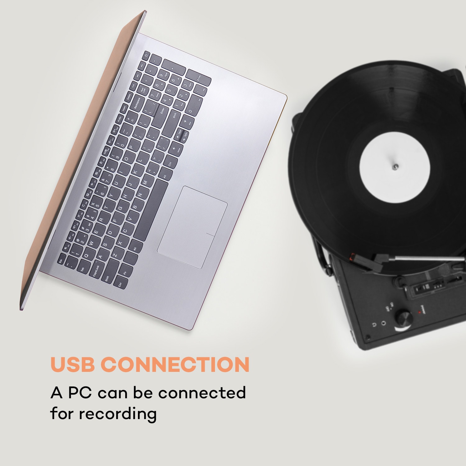 Auna Peggy Sue, retro gramofón, LP, USB, čierny – Obrázok 3