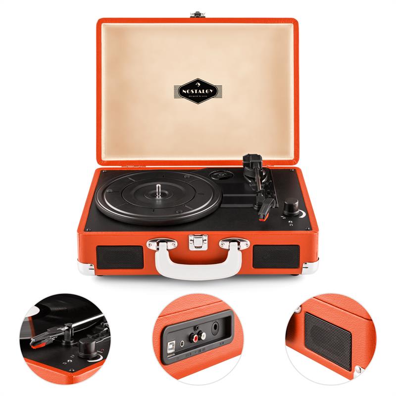 Auna Peggy Sue, retro gramofón, LP, USB, oranžový – Obrázok 2
