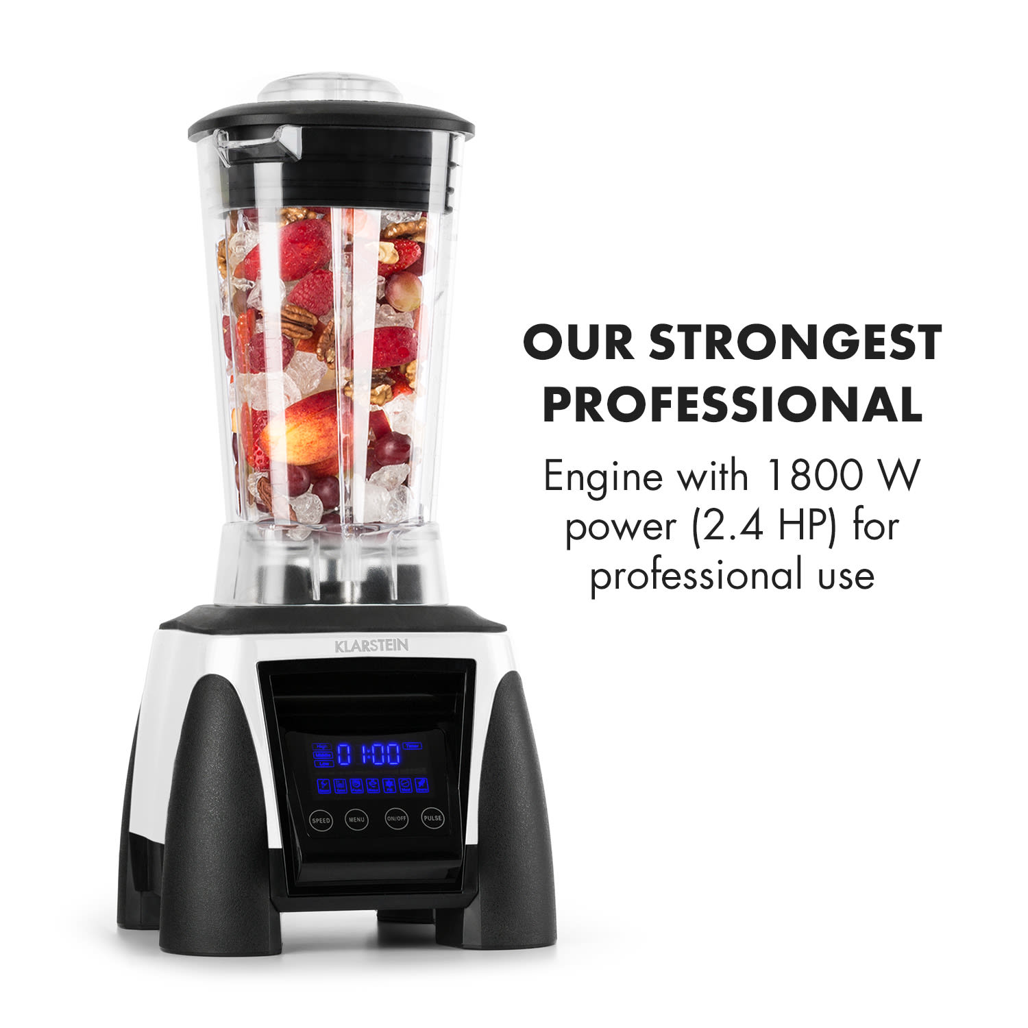 Klarstein Herakles-8G-W, 1800 W, 2 litre, stolný mixér, biely, green smoothie, bez BPA – Obrázok 3