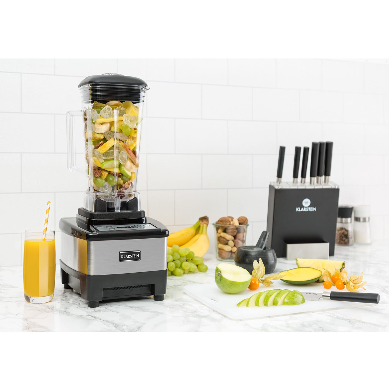 Klarstein Herakles-4G-B, 1500 W, 2 litre, stolný mixér, čierny, green smoothie, bez BPA – Obrázok 2
