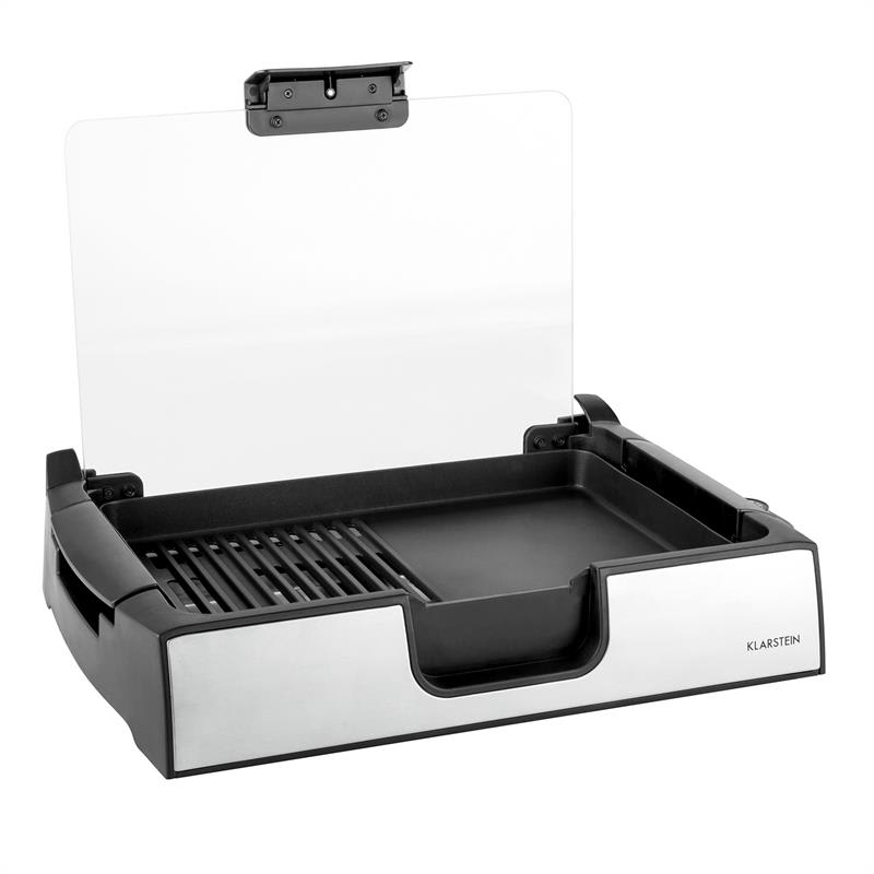 Klarstein Showmaster, 1500 W, do 250 °C, stolný gril, sklenený kryt – Obrázok 5